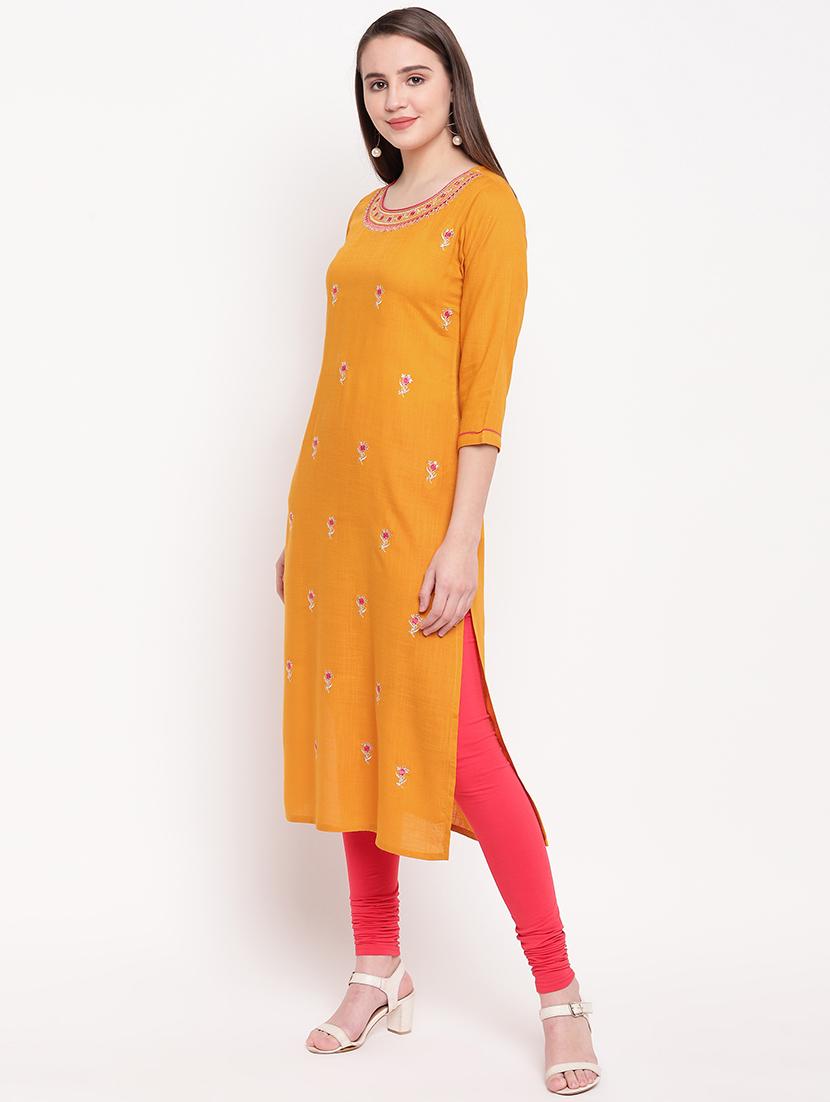 embroidered straight kurta - 16954707 - Standard Image - 1