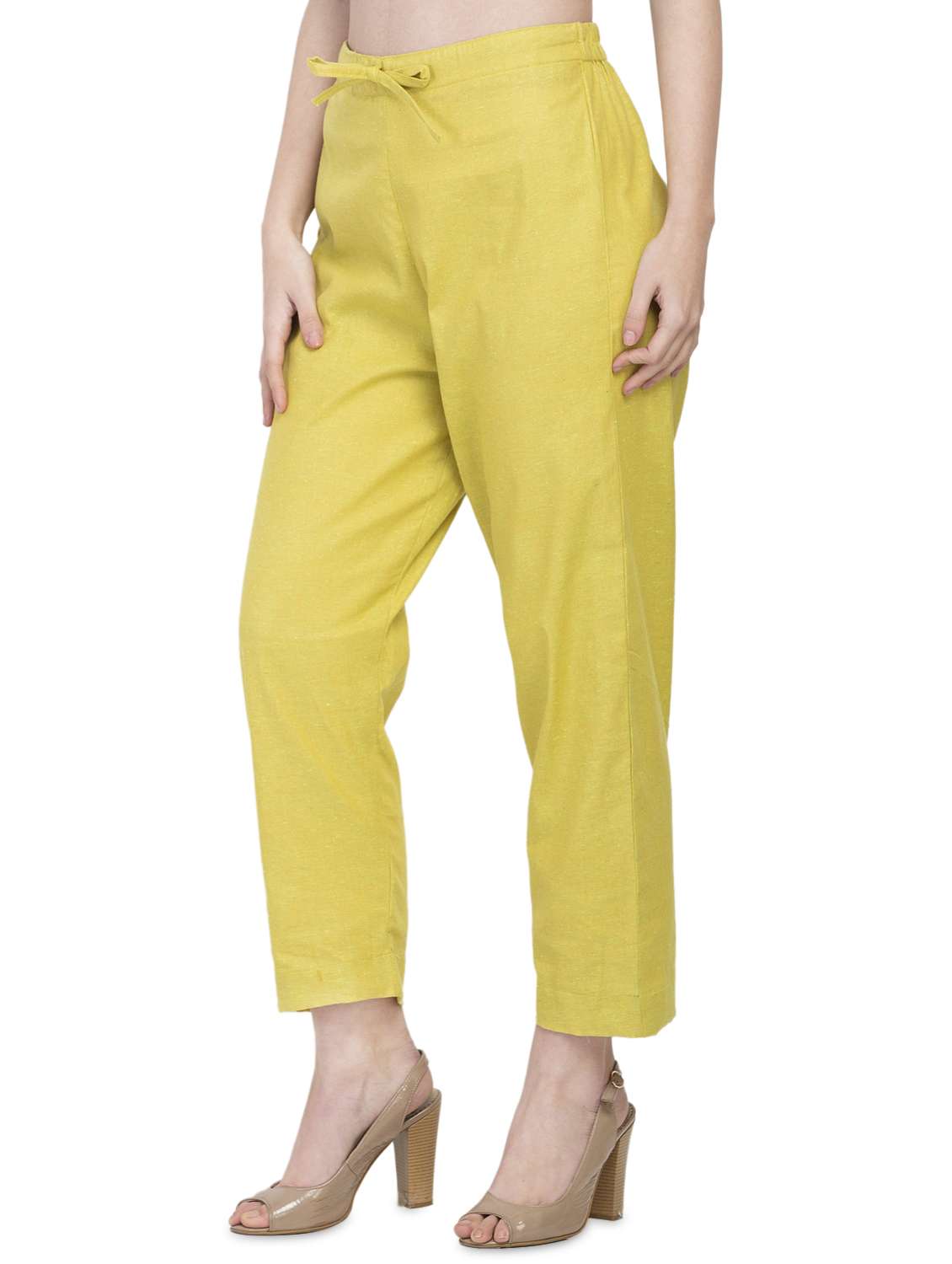 women solids calf length trousers - 16956465 -  Standard Image - 1