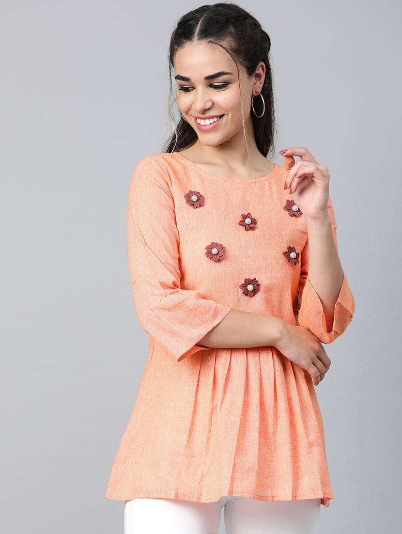 pleat detail embellished top 