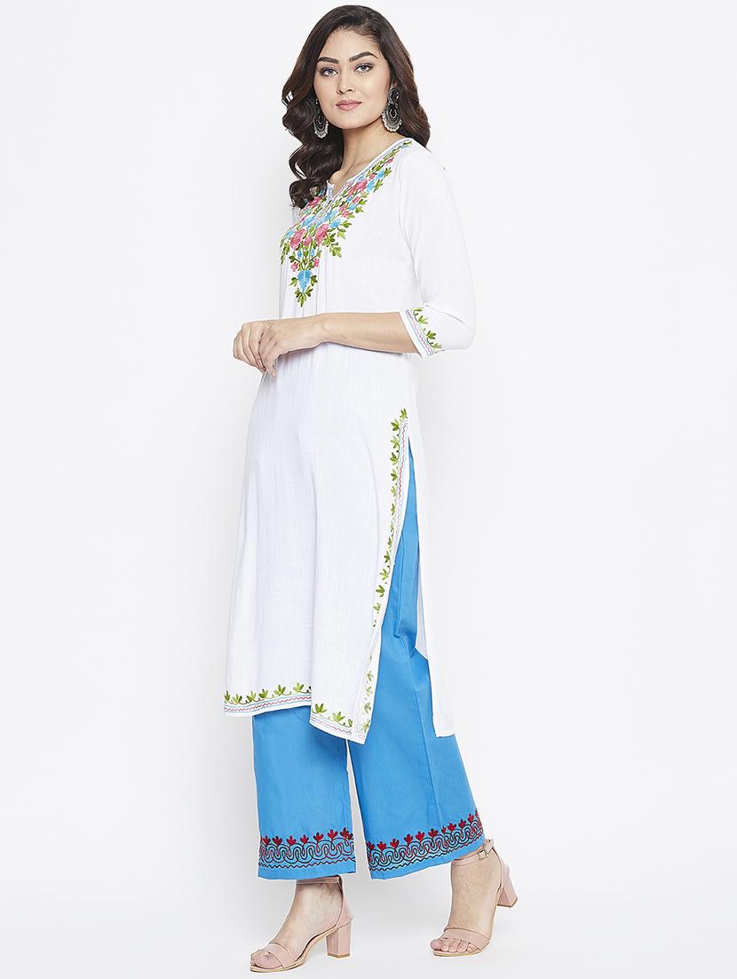 embroidered kurta palazzo set - 16956616 -  Standard Image - 1