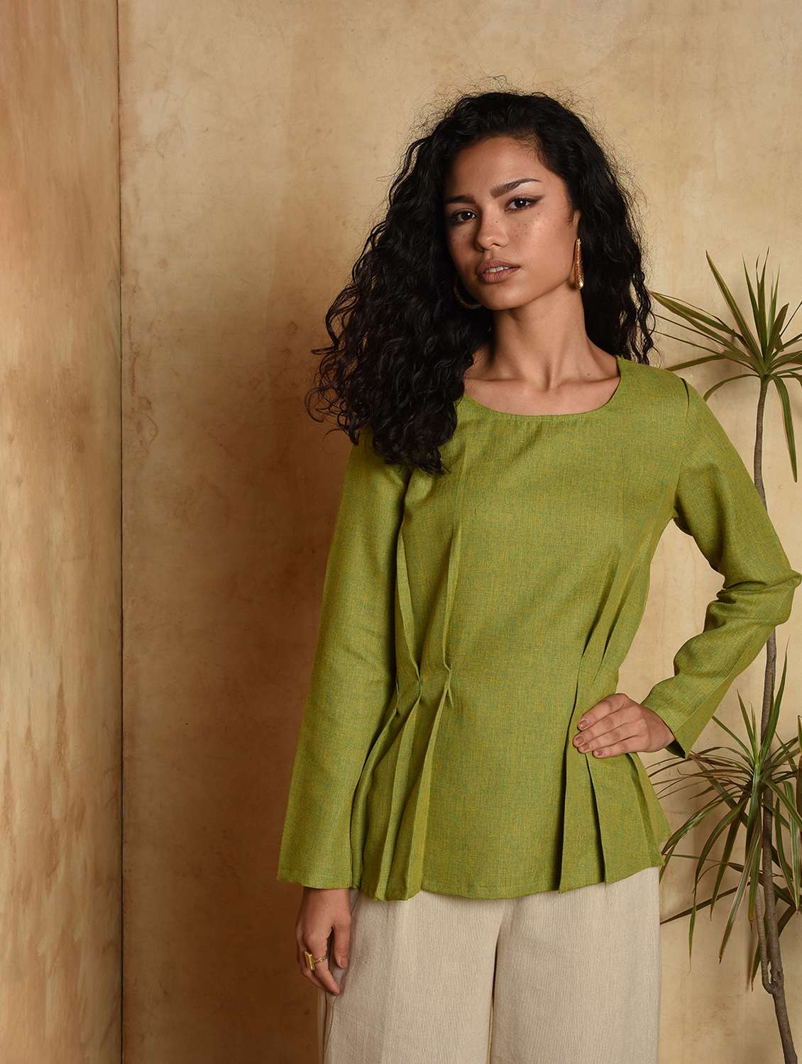 solid a-line kurti - 16957312 -  Standard Image - 1