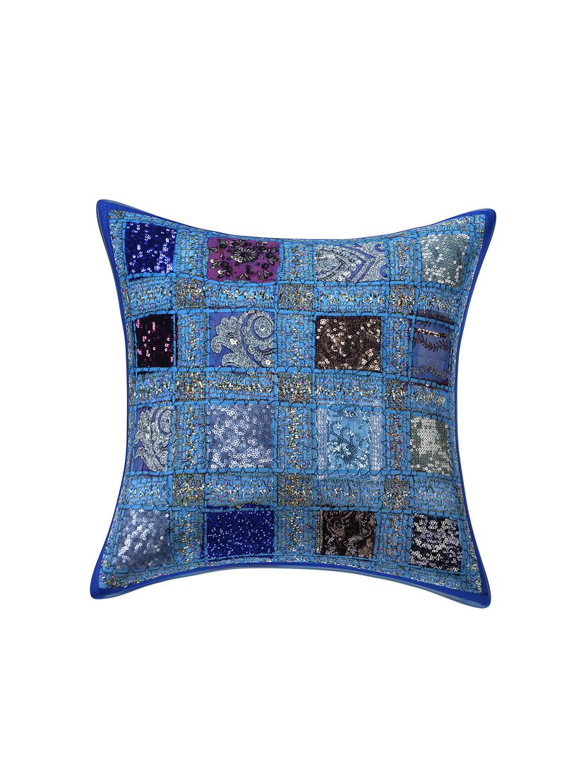 patchwork embroidery cushion covers (set of 5) - 16957891 - Standard Image - 1