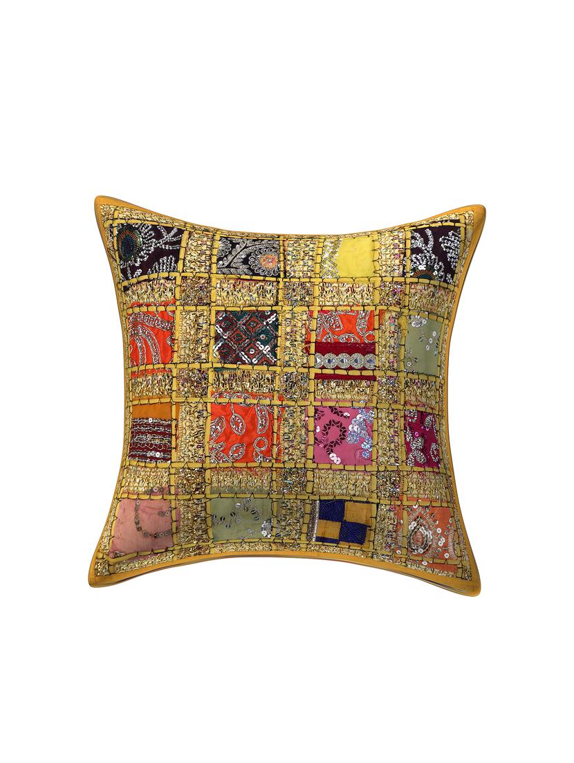 patchwork embroidery cushion cover (set of 5) - 16957894 - Standard Image - 1