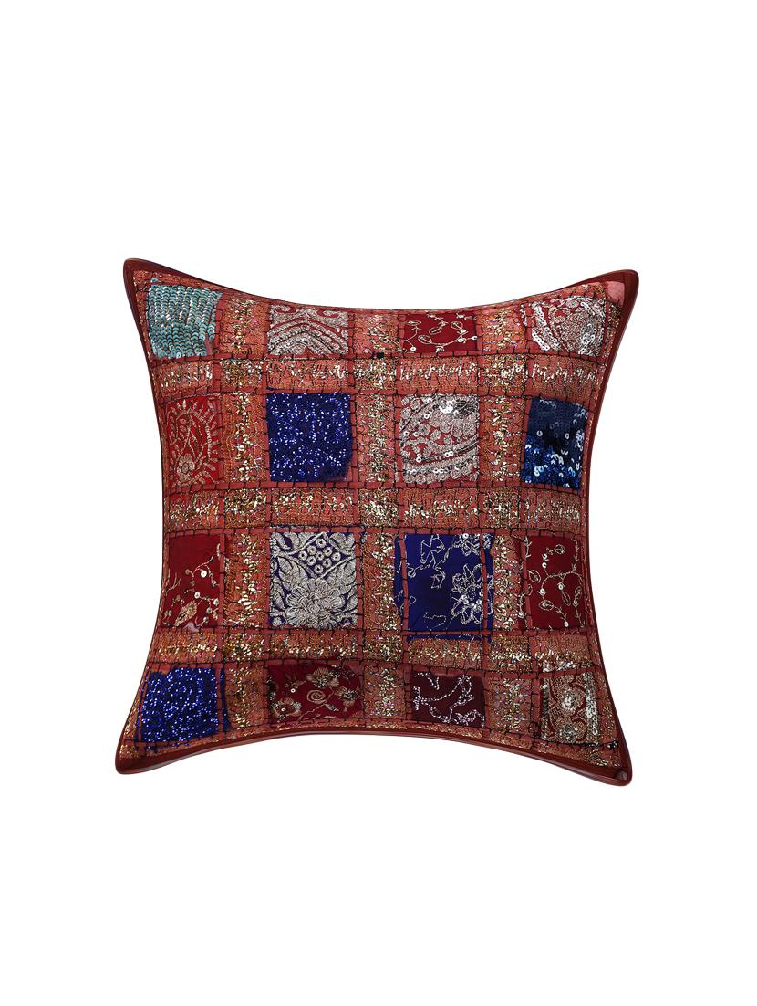 patchwork embroidery cushion cover (set of 5) - 16957895 -  Standard Image - 1