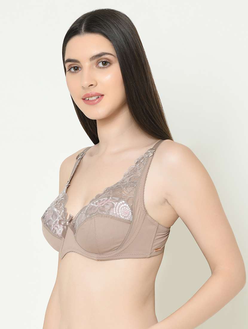 bow patch lace detail plunge bra - 16957991 -  Standard Image - 1