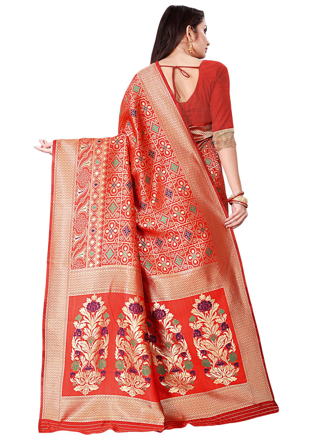 self design patola saree with blouse - 16958391 - Standard Image - 1