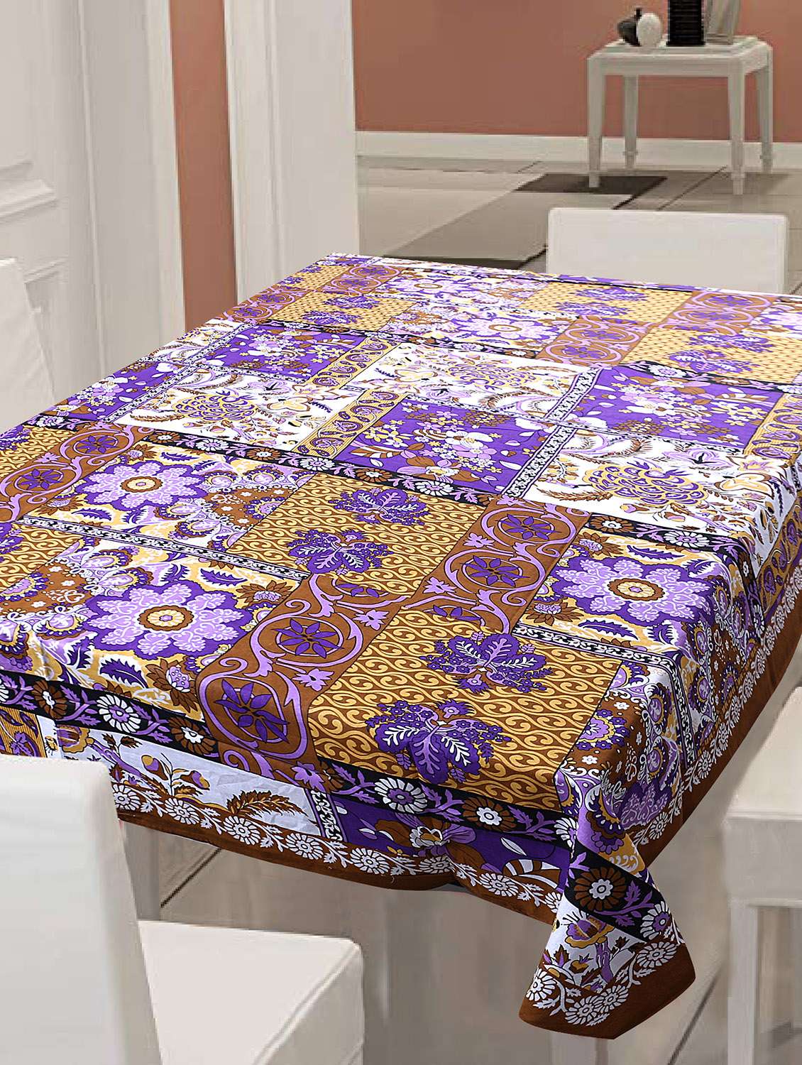 cotton jaipuri print 6 to 8 seater table cloth cover 