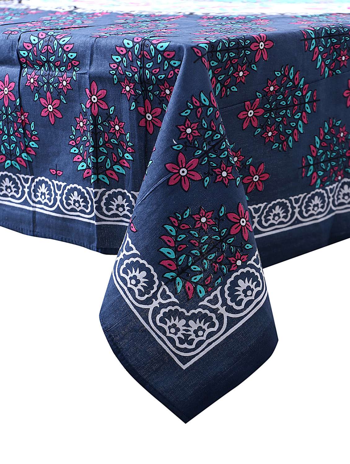 cotton jaipuri print 6 to 8 seater table cloth cover  - 16960320 -  Standard Image - 1