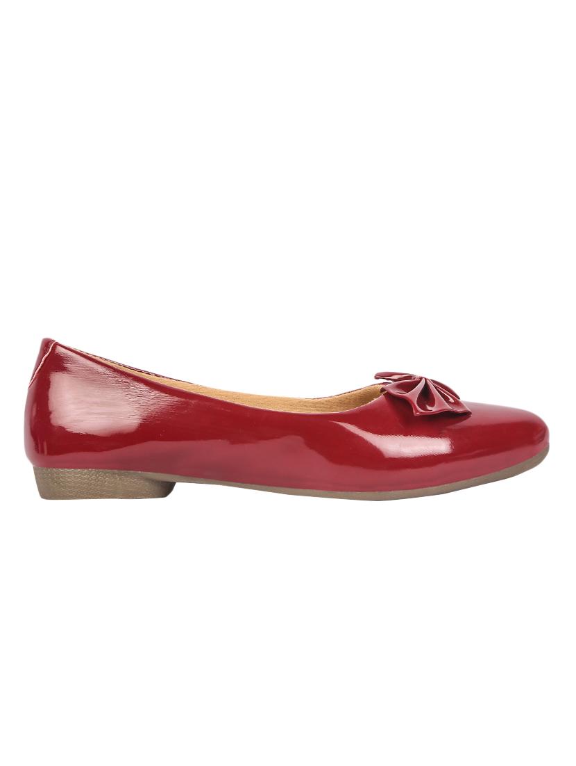 maroon slip on ballerinas - 16962197 -  Standard Image - 1