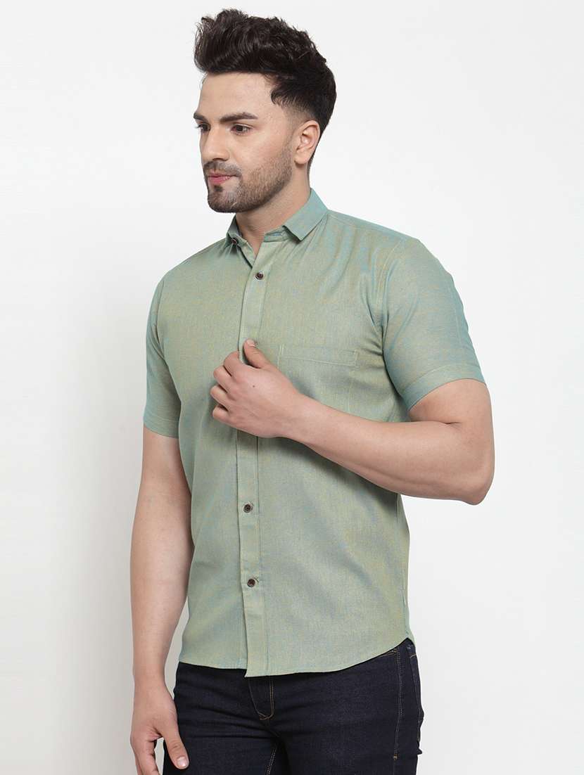 mens solid casual shirt - 16963287 -  Standard Image - 1