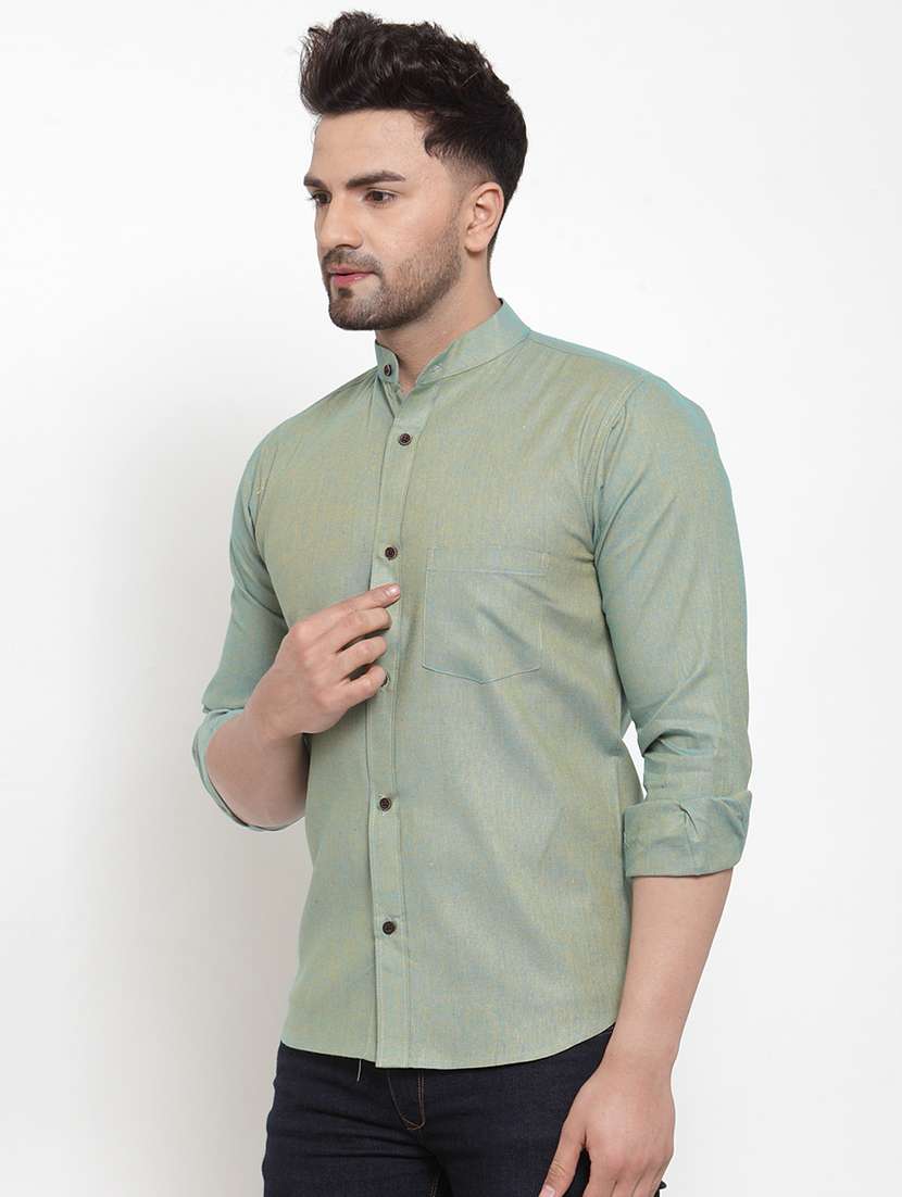 mens solid casual shirt - 16963288 -  Standard Image - 1