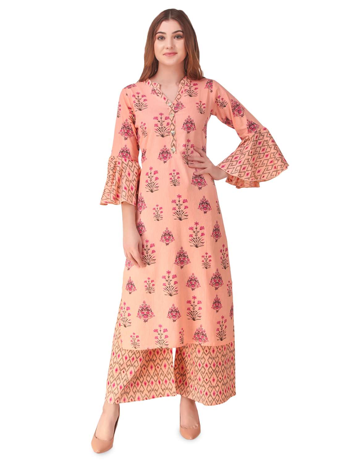 bell sleeves kurta palazzo set