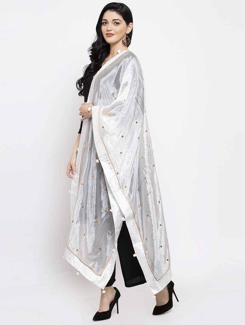 solid gota work dupatta - 16968195 - Standard Image - 1