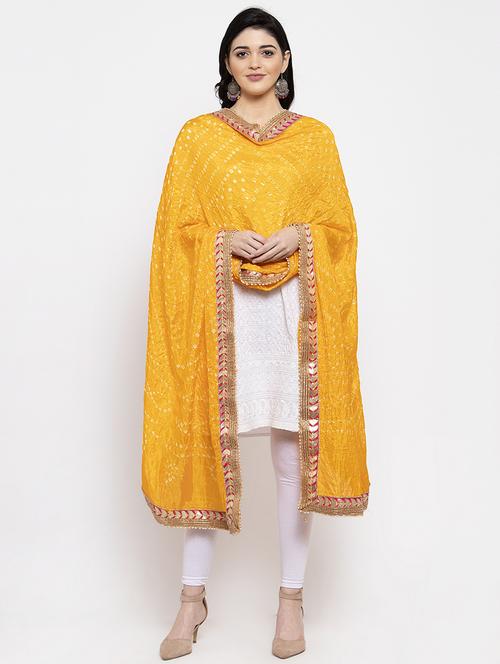 bordered bandhani dupatta - 16968201 - Standard Image - 0