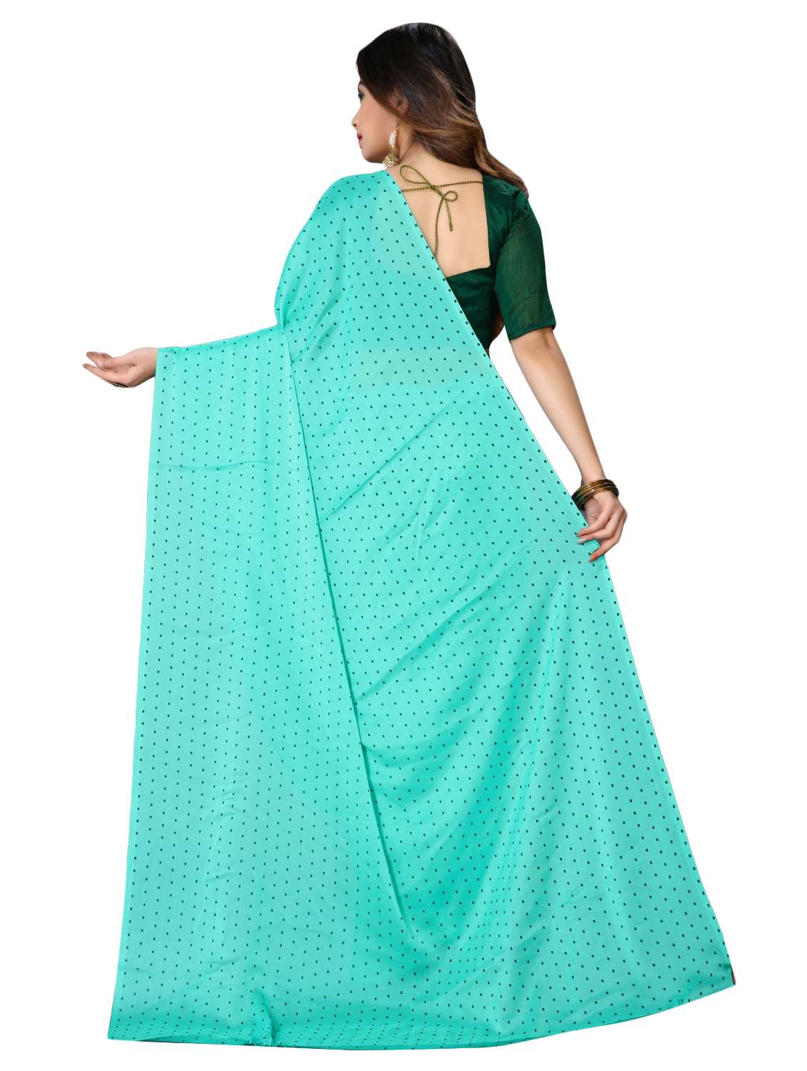polka dots woven saree with blouse - 16969458 -  Standard Image - 1