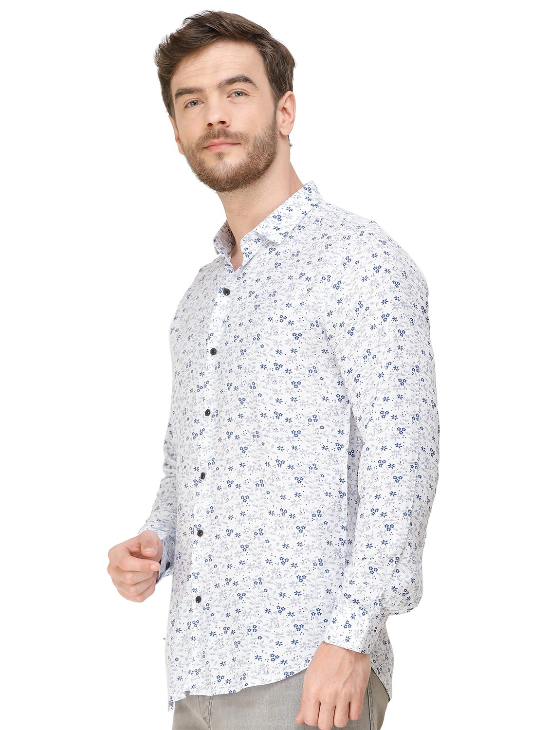 blue printed casual shirt - 16970019 - Standard Image - 1