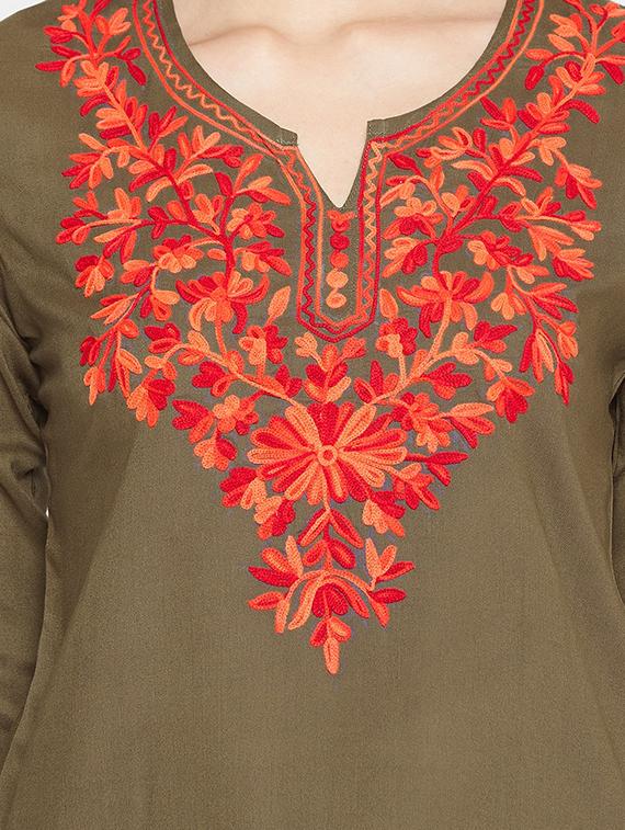 notch neck embroidered detail tunic - 16970345 - Standard Image - 4