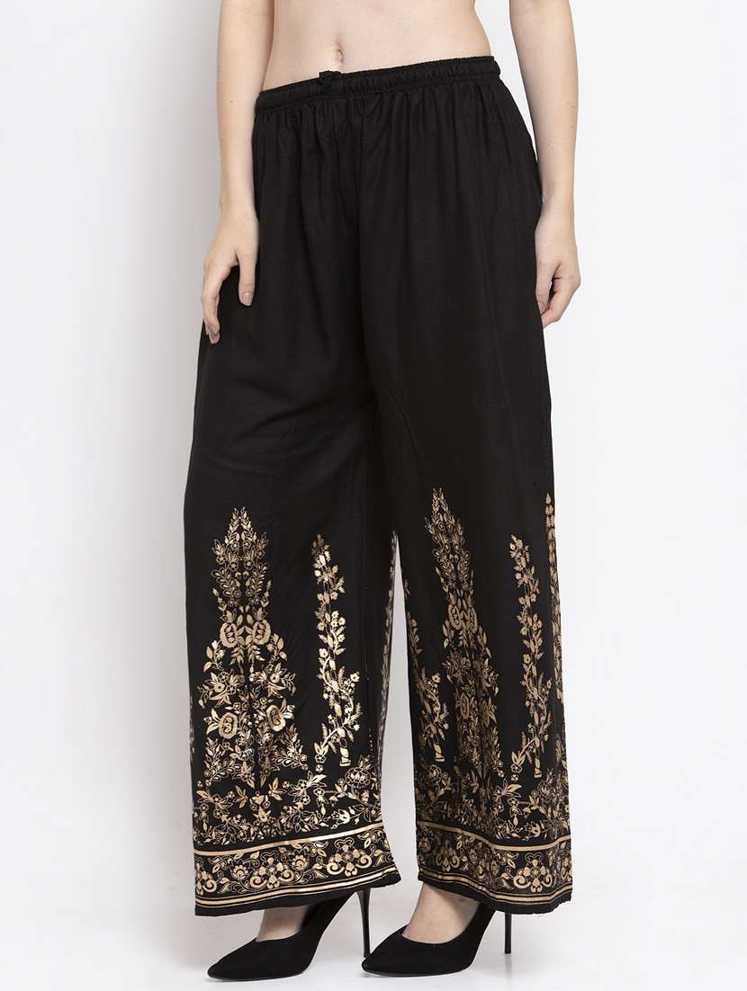 printed hem flared palazzo  - 16971297 -  Standard Image - 1