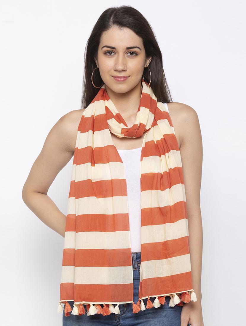 brown cotton stole - 16971590 -  Zoom Image - 0