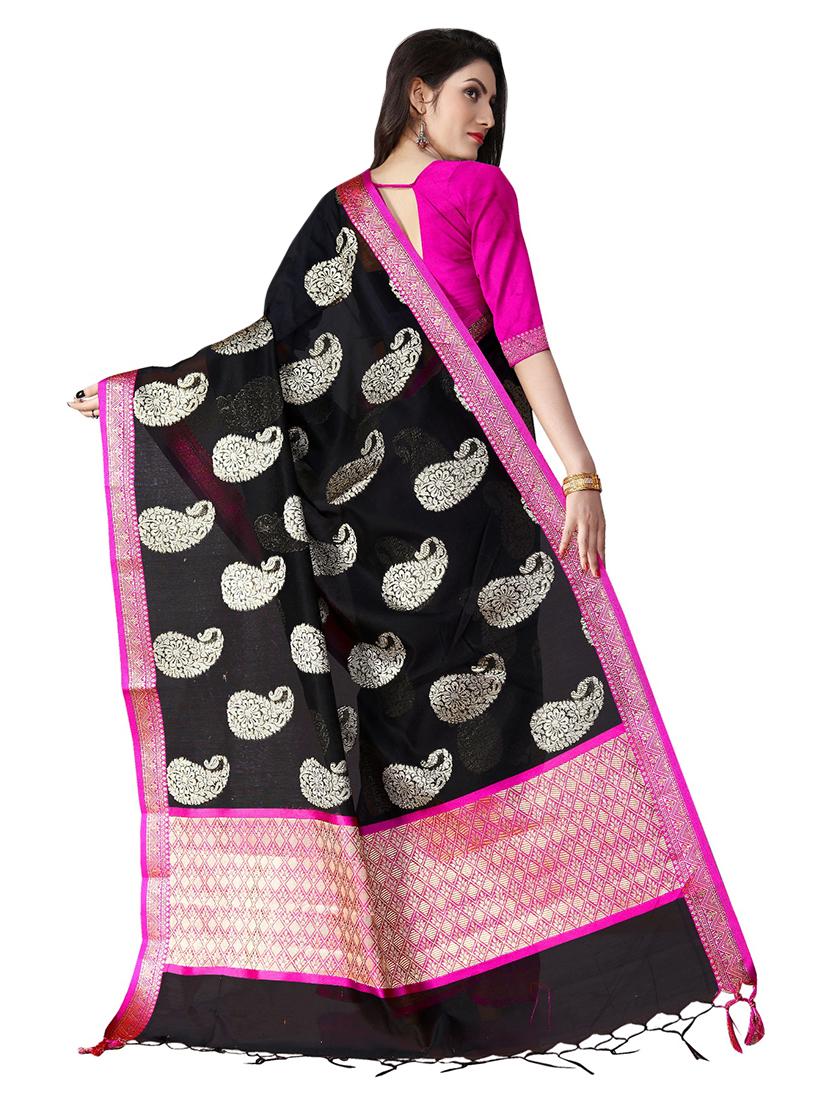 paisley banarasi saree with blouse - 16972401 - Standard Image - 1