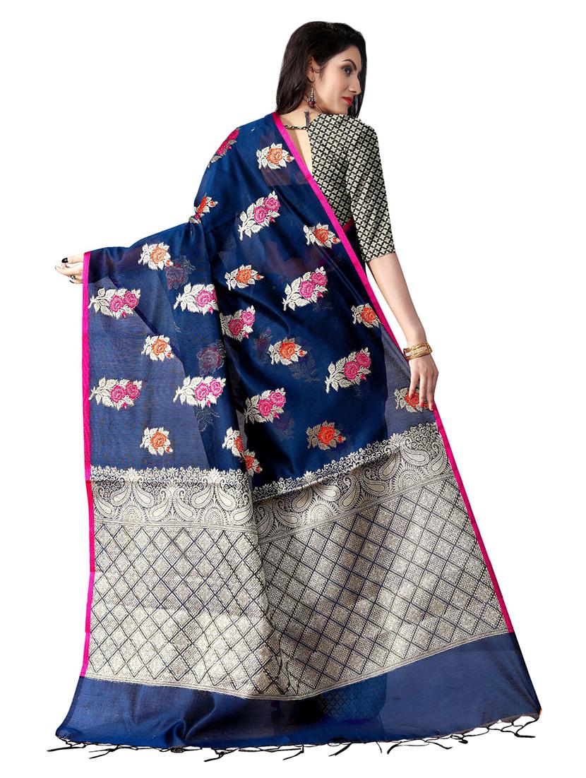 floral banarasi saree with blouse - 16972404 -  Standard Image - 1