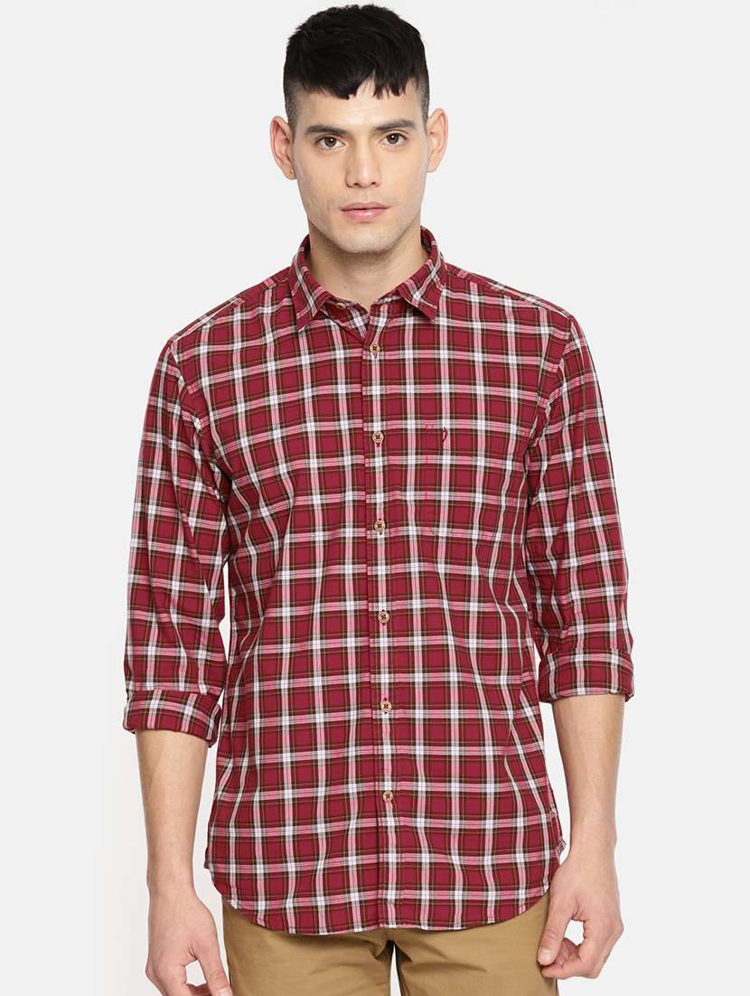 Red Checkered Casual Shirt