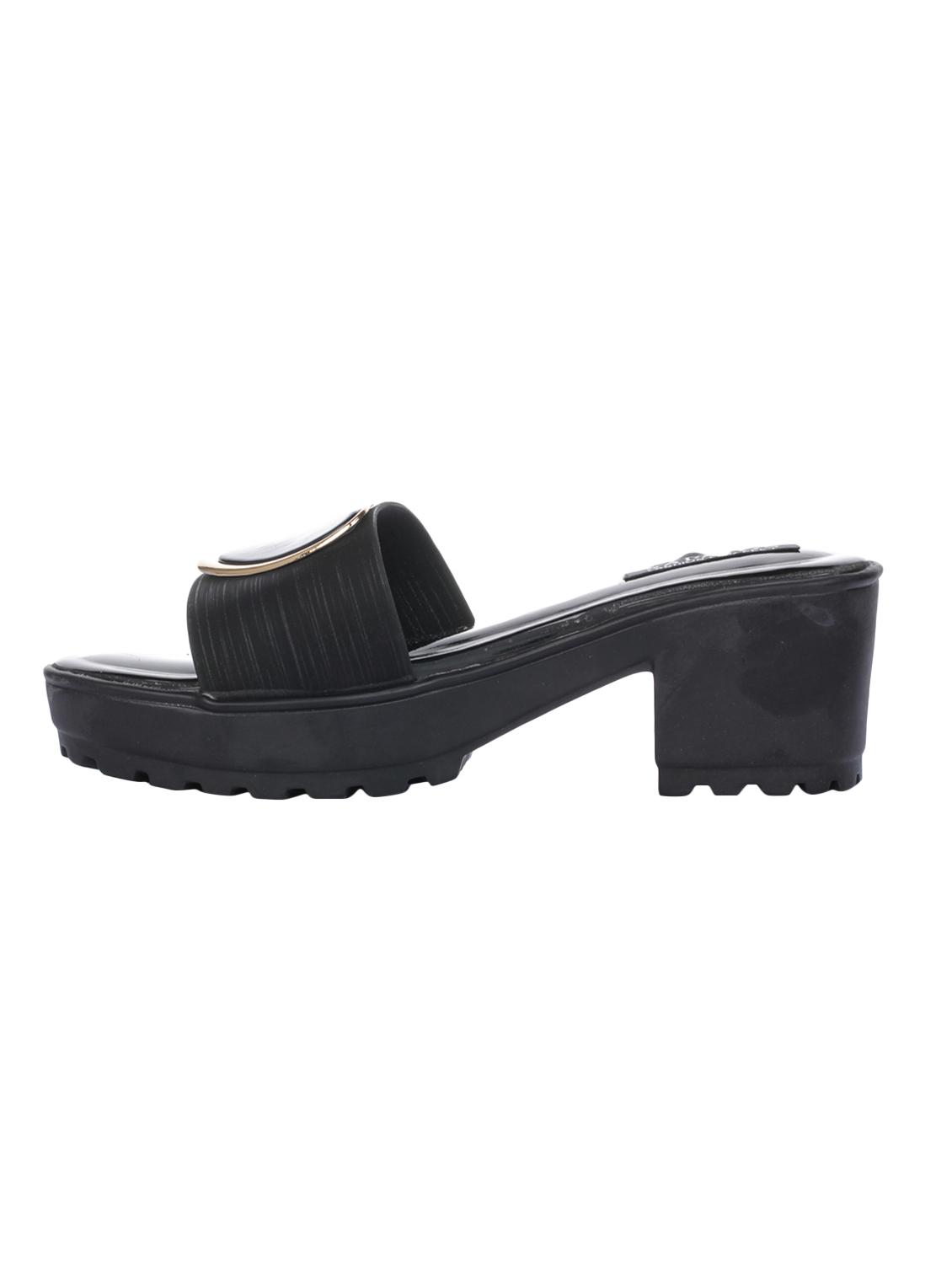 black synthetic slip on sandals - 16973749 - Standard Image - 1
