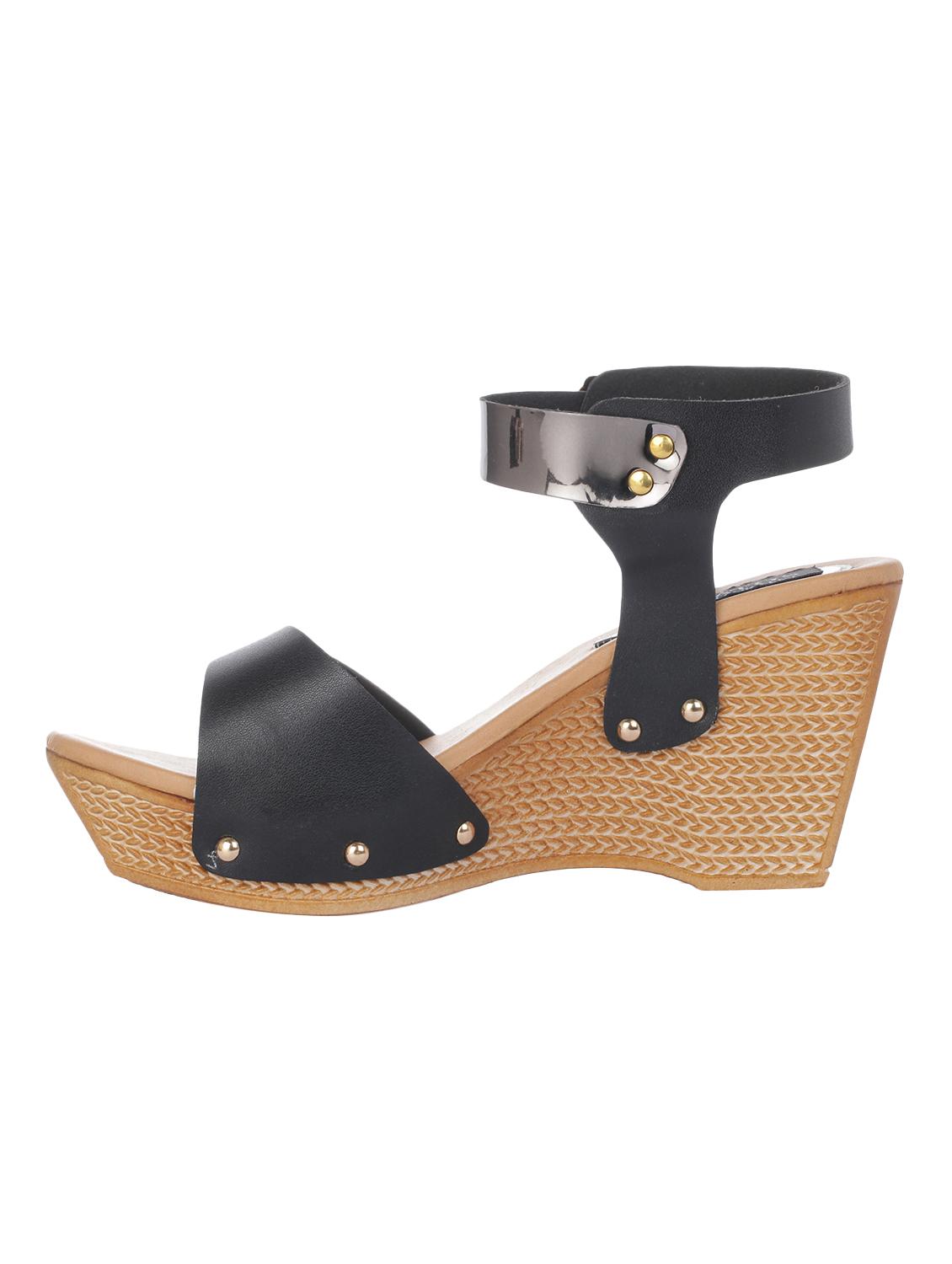 black ankle strap on wedge - 16973757 - Standard Image - 1