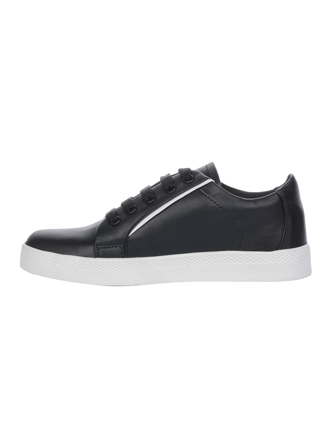 black synthetic laceup sneakers - 16973765 -  Standard Image - 1