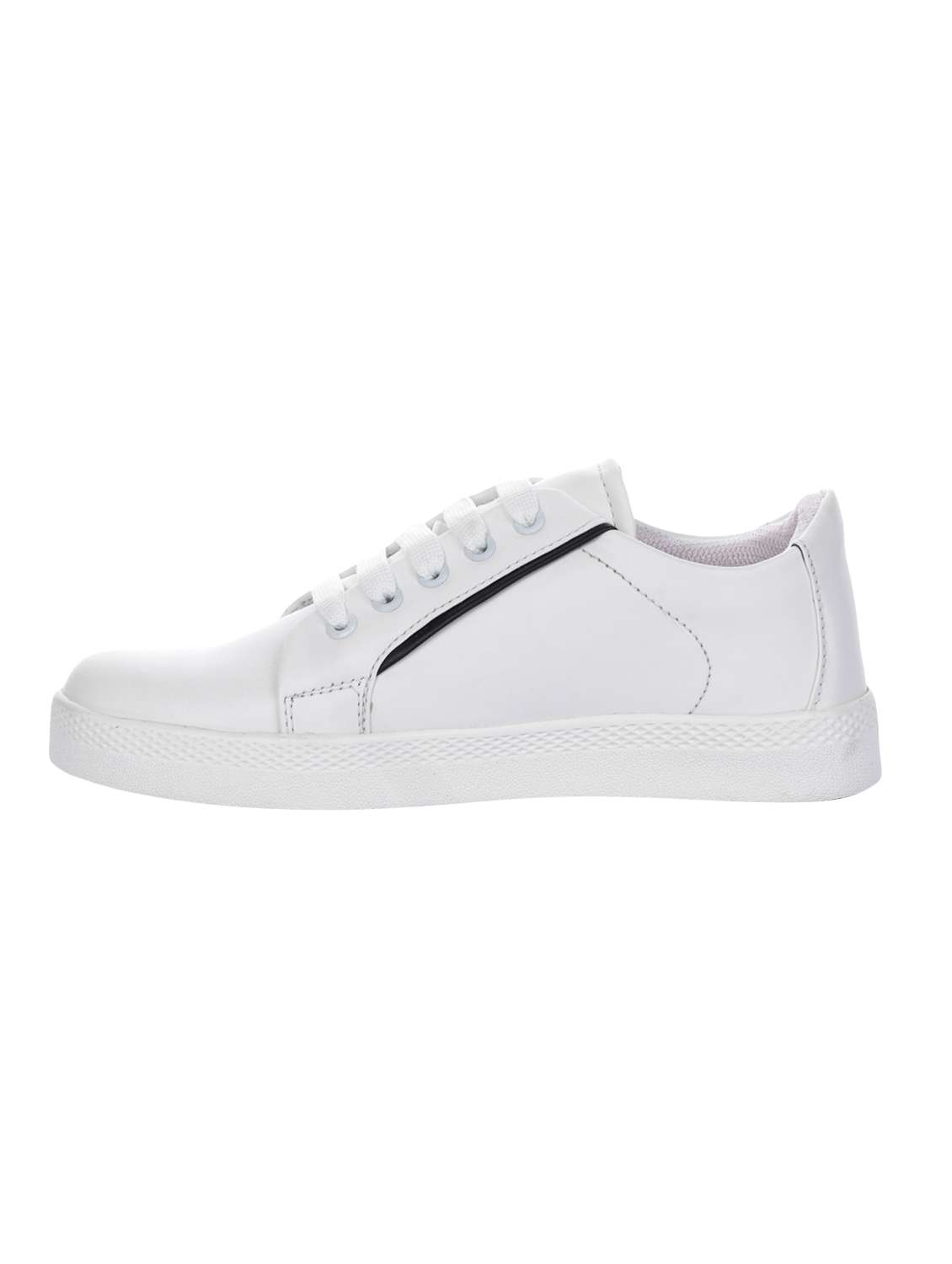 white synthetic laceup sneakers - 16973768 - Standard Image - 1