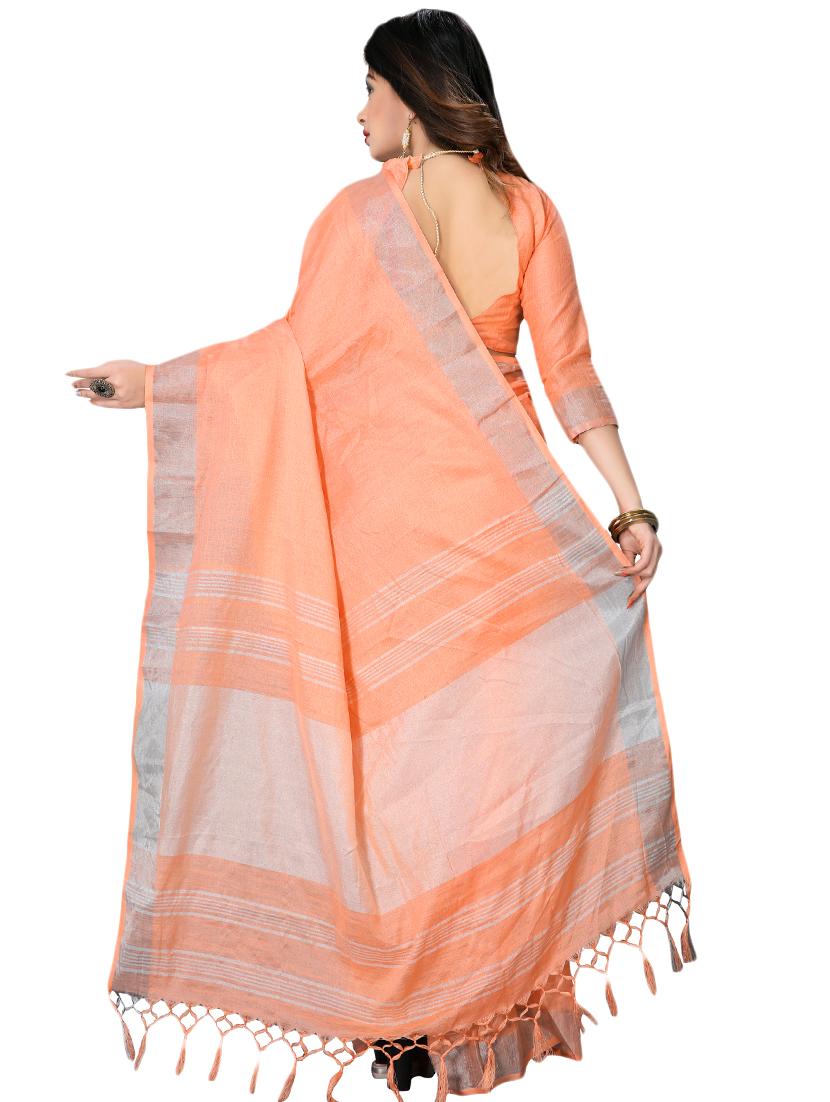 plain woven saree with blouse - 16974236 -  Standard Image - 1