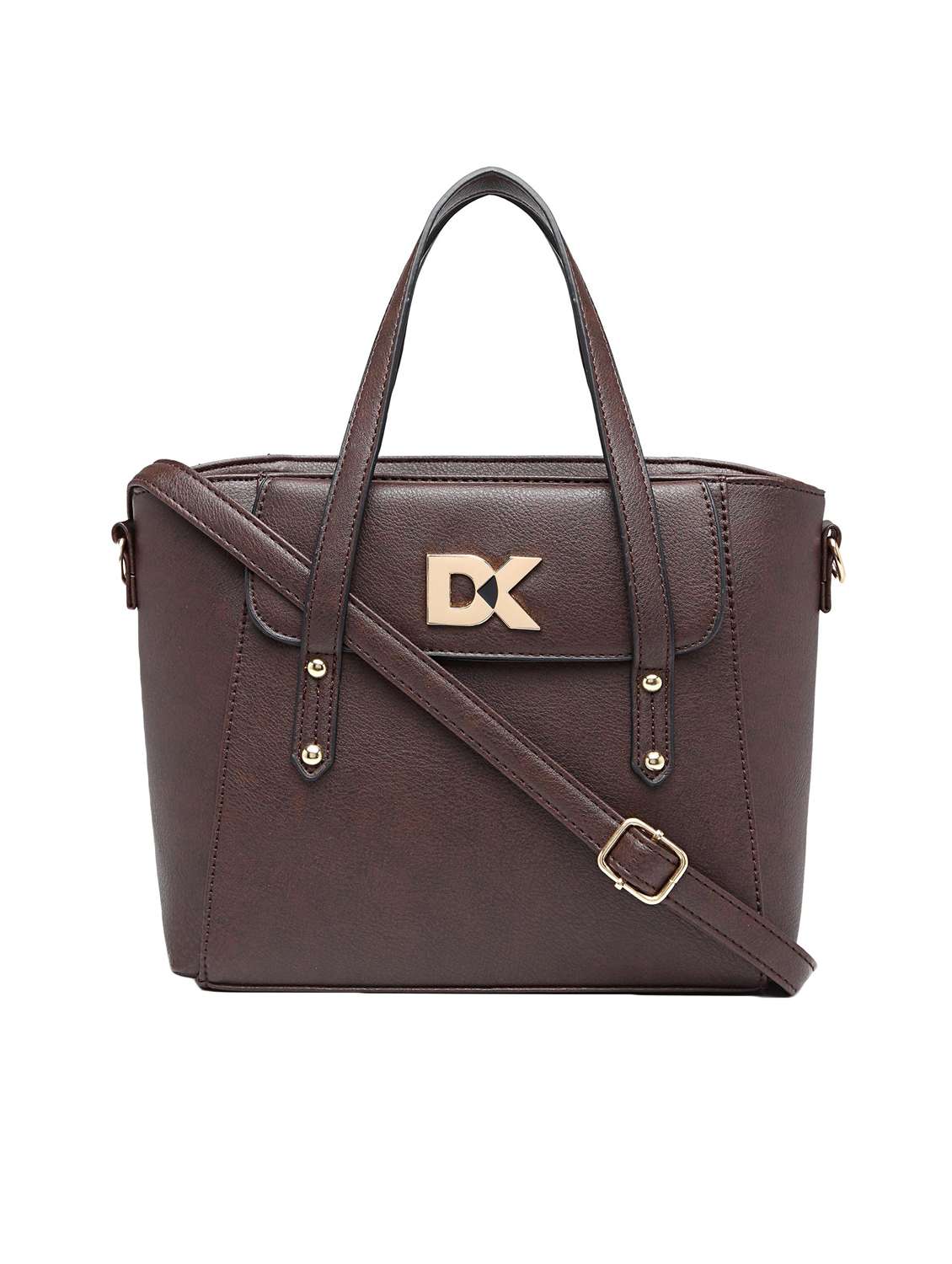 brown leatherette (pu) handbag