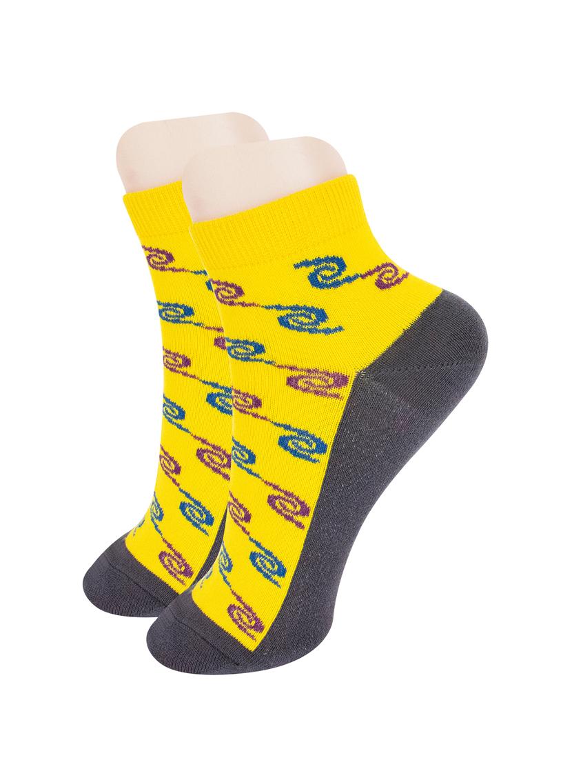 yellow cotton ankle length sock - 16975825 - Standard Image - 1