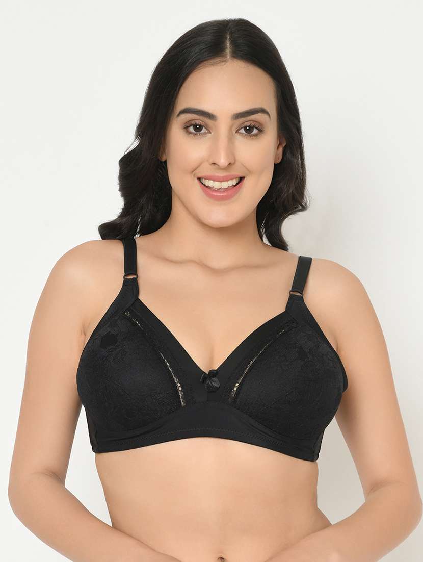bow patch laced regular bra 
