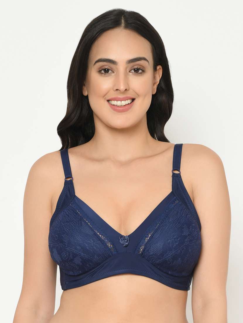 bow patch laced regular bra 