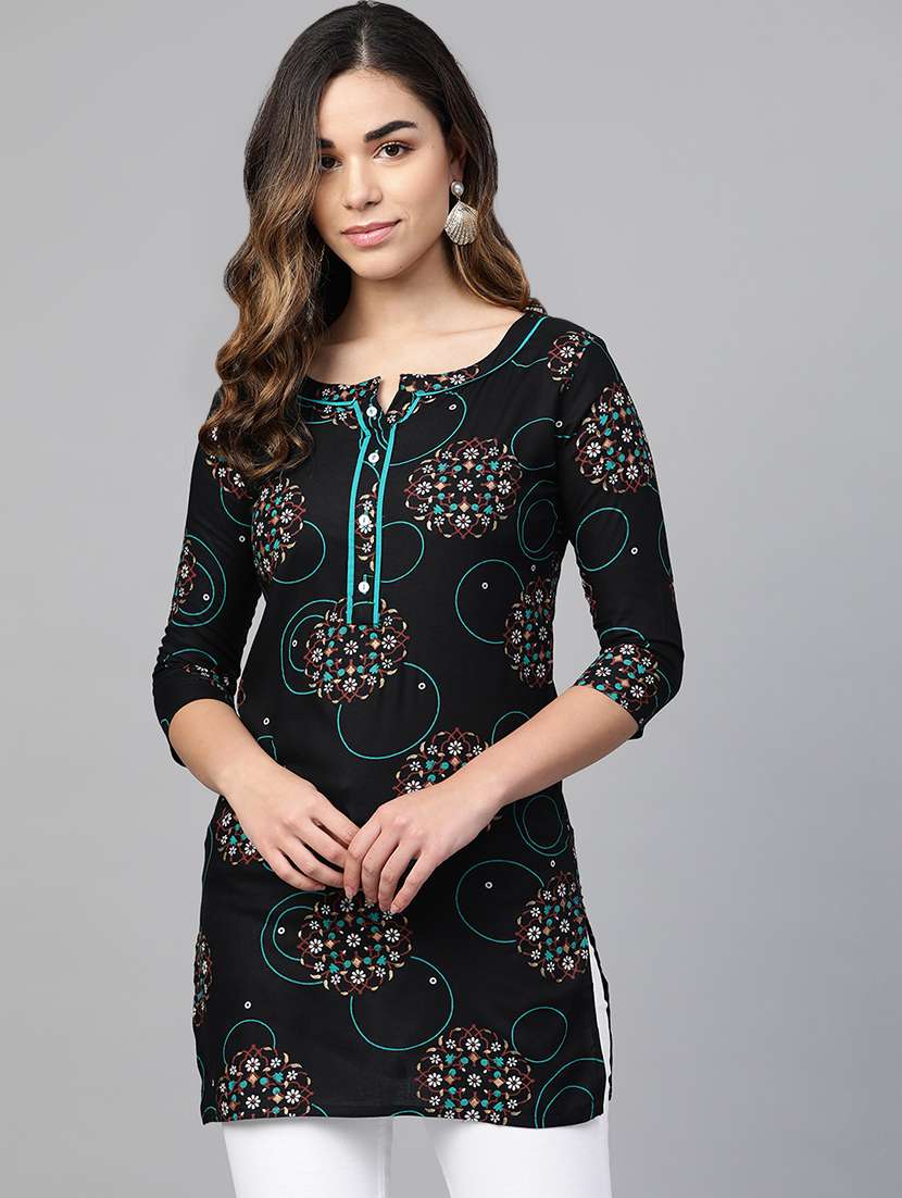 printed straight kurti