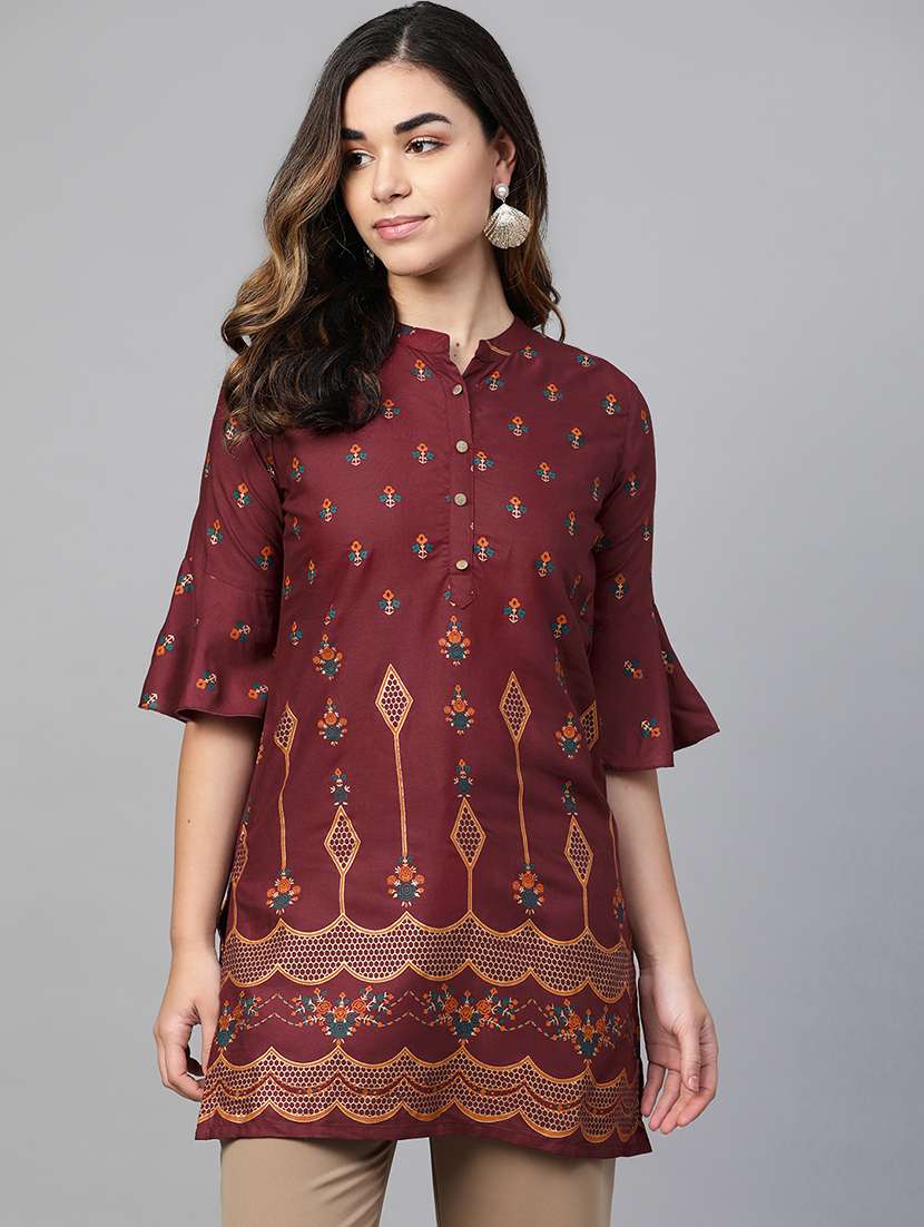 printed straight kurti