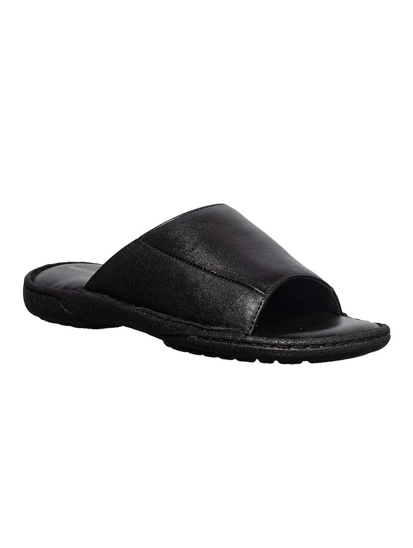 black slip on sandal