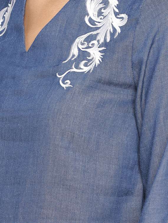 women's straight key hole neck top - 16979061 -  Standard Image - 4