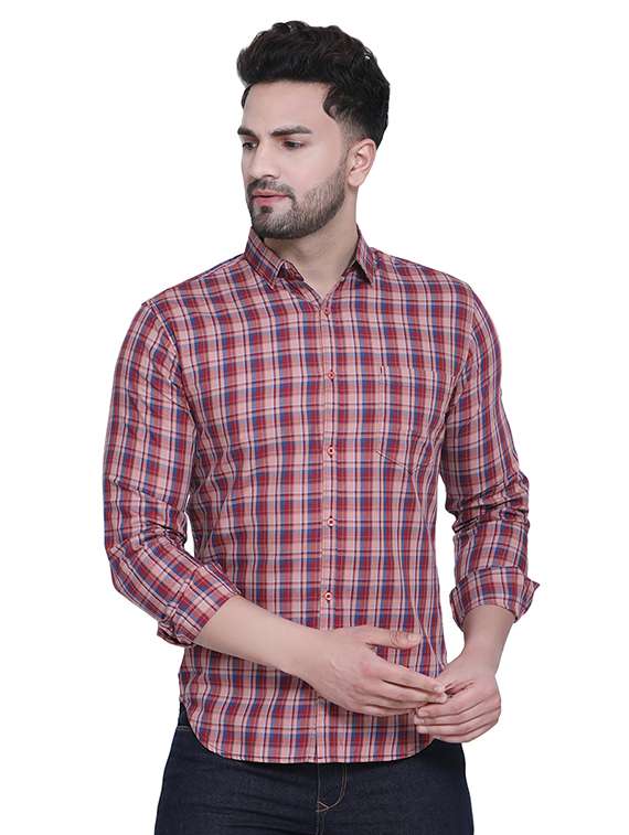 mens checks casual shirt