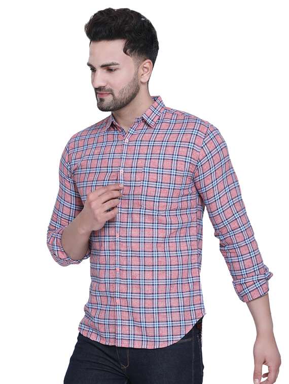 mens checks casual shirt - 16979335 - Standard Image - 1
