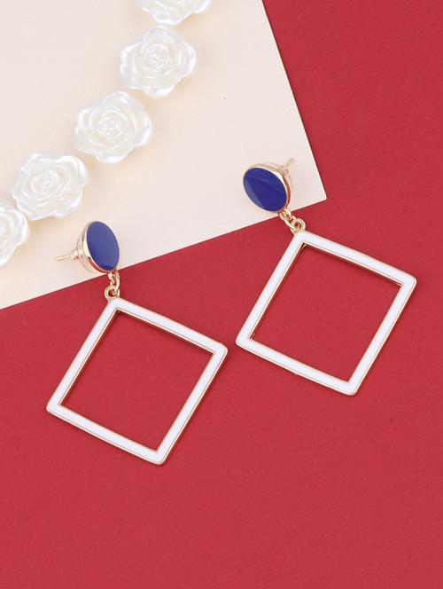 white metal drop earring - 16979444 - Standard Image - 0