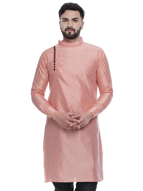 men self design mandarin neck long kurta - 16979466 - Standard Image - 0