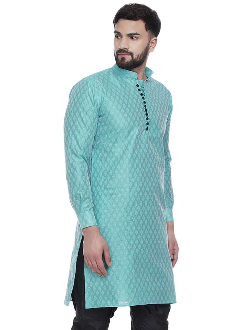 men self design mandarin neck long kurta - 16979467 -  Standard Image - 1