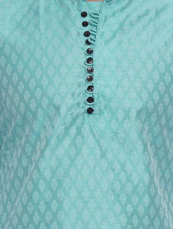 men self design mandarin neck long kurta - 16979467 -  Standard Image - 4