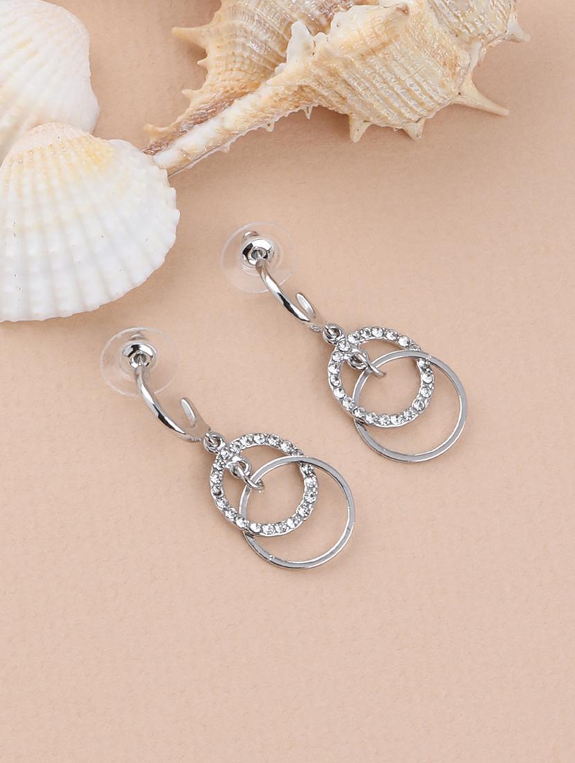 silver metal drop earring - 16979633 - Standard Image - 1