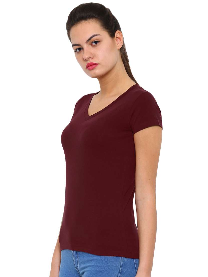 women's plain v neck t-shirt - 16979822 -  Standard Image - 1