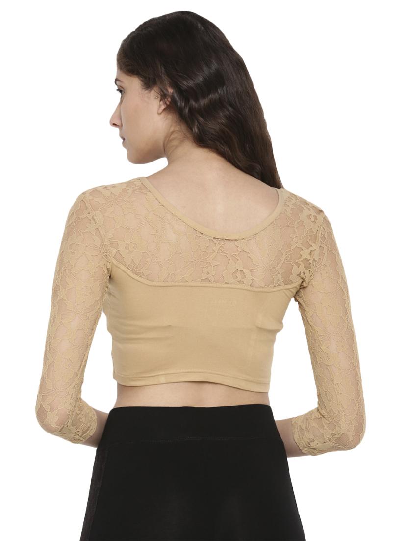 laced panel crop top - 16979838 - Standard Image - 1