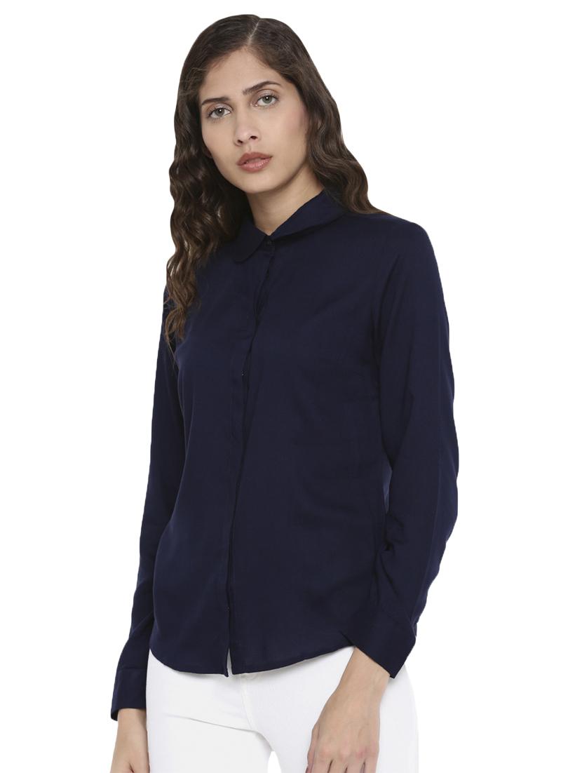 concealed placket solid shirt - 16979844 - Standard Image - 1