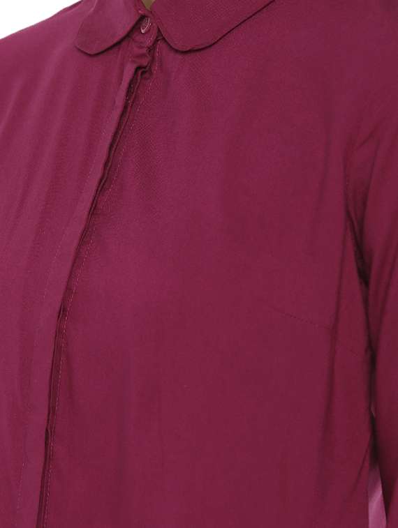 concealed placket solid shirt - 16979846 - Standard Image - 4